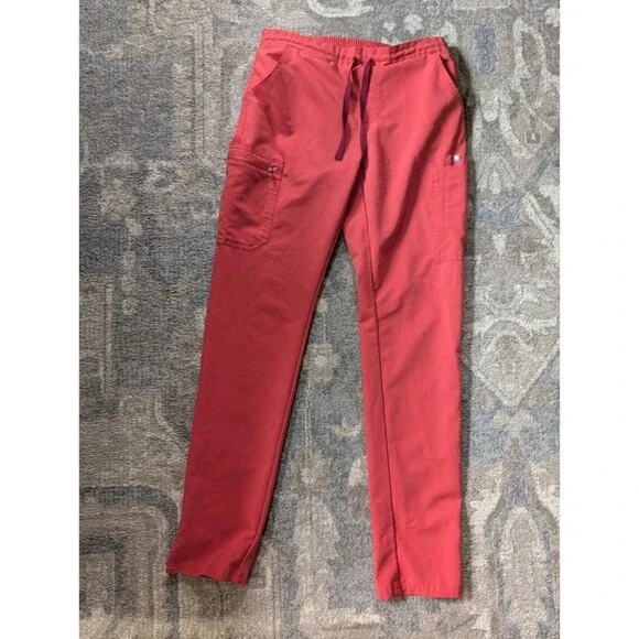 FIGS Technical Collection Womens Scrub Set Sz Small Tall Orange Nurse Medical - Picture 2 of 16